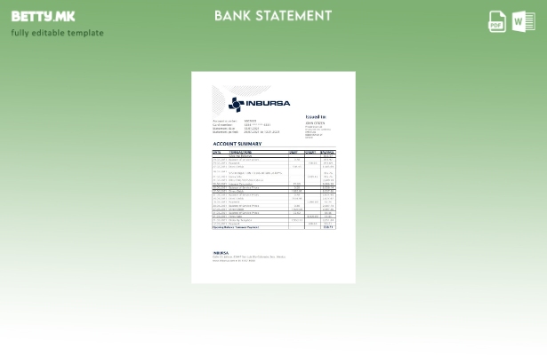 модерен стил Мексико Инбурса банкарски шаблон ексел